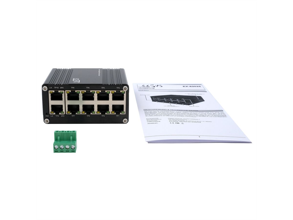 EXSYS EX-62025 10-Port Industrie Ethernet Switch