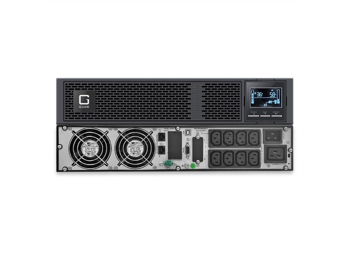 GUDE EPB 8810-3 USV 3000VA UPS Backup Tower/RM, schwarz