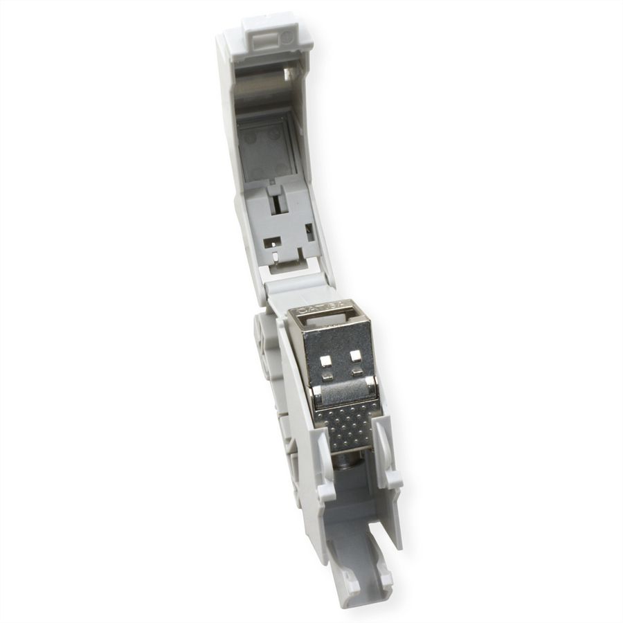 ROLINE Tragschienenadapter für Keystone Module, inkl. Cat.6A Keystone, geschirmt, 45°