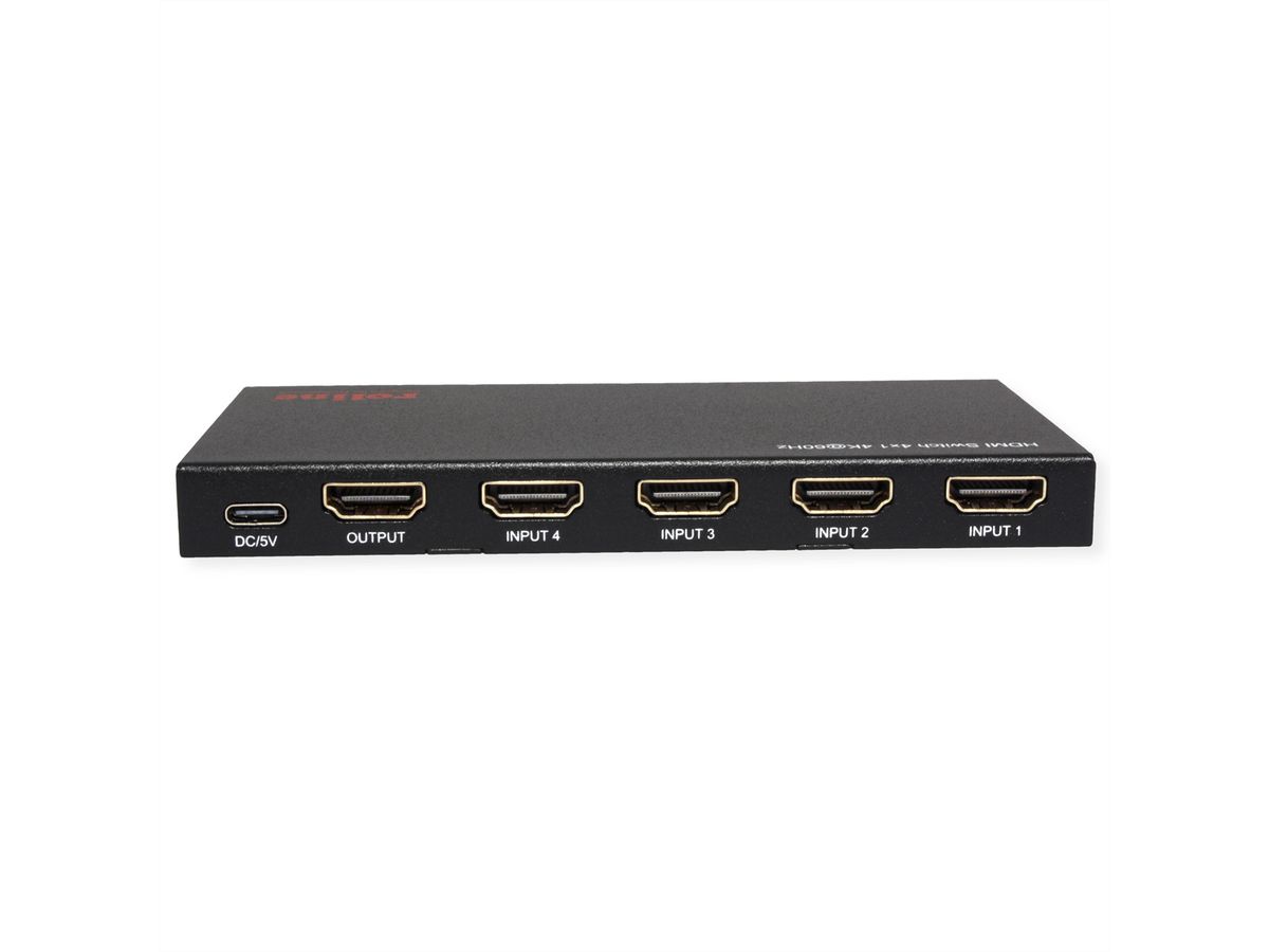 ROLINE 4K HDMI Switch, 4-fach, mit Fernbedienung