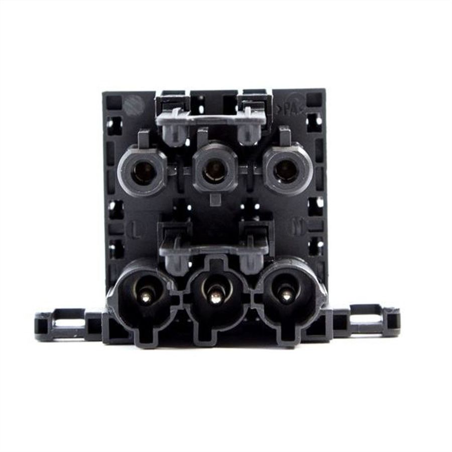 BACHMANN Verteilerblock WIELAND GST18 1xIn/3xOut mit Verriegelungslaschen, schwarz