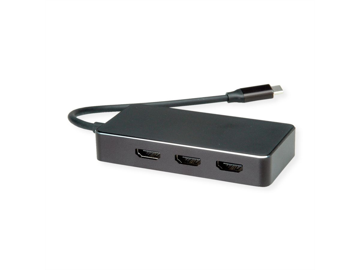 VALUE Multi-Display Adapter USB Typ C - 3x HDMI, Multi-Stream 4K