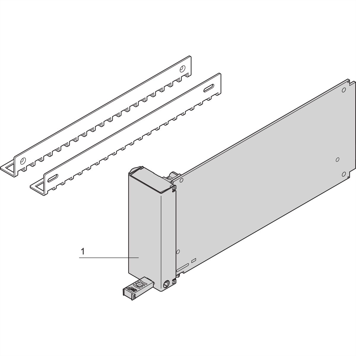 SCHROFF Filler-Modul mit Pull-Griff-Mechanik (Stahl, rostfrei) - AMC BLINDMODUL FS D