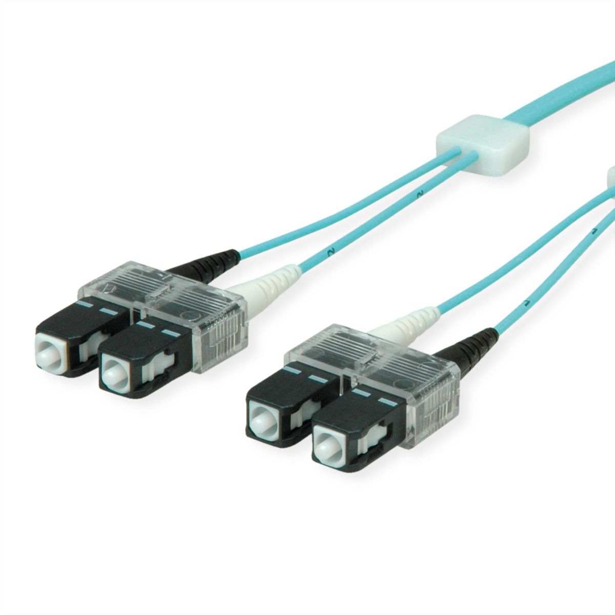 EasyLan LWL-LED-Patchkabel duplex 50/125µm OM3, SC/SC, türkis, 5 m
