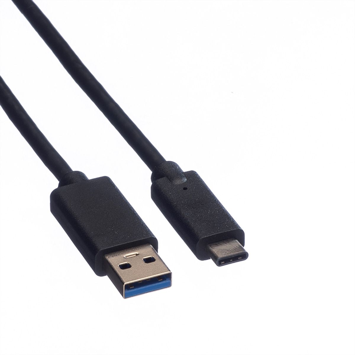 ROLINE GREEN USB 3.2 Gen 1 Kabel, USB A-C, ST/ST, schwarz, 0,5 m