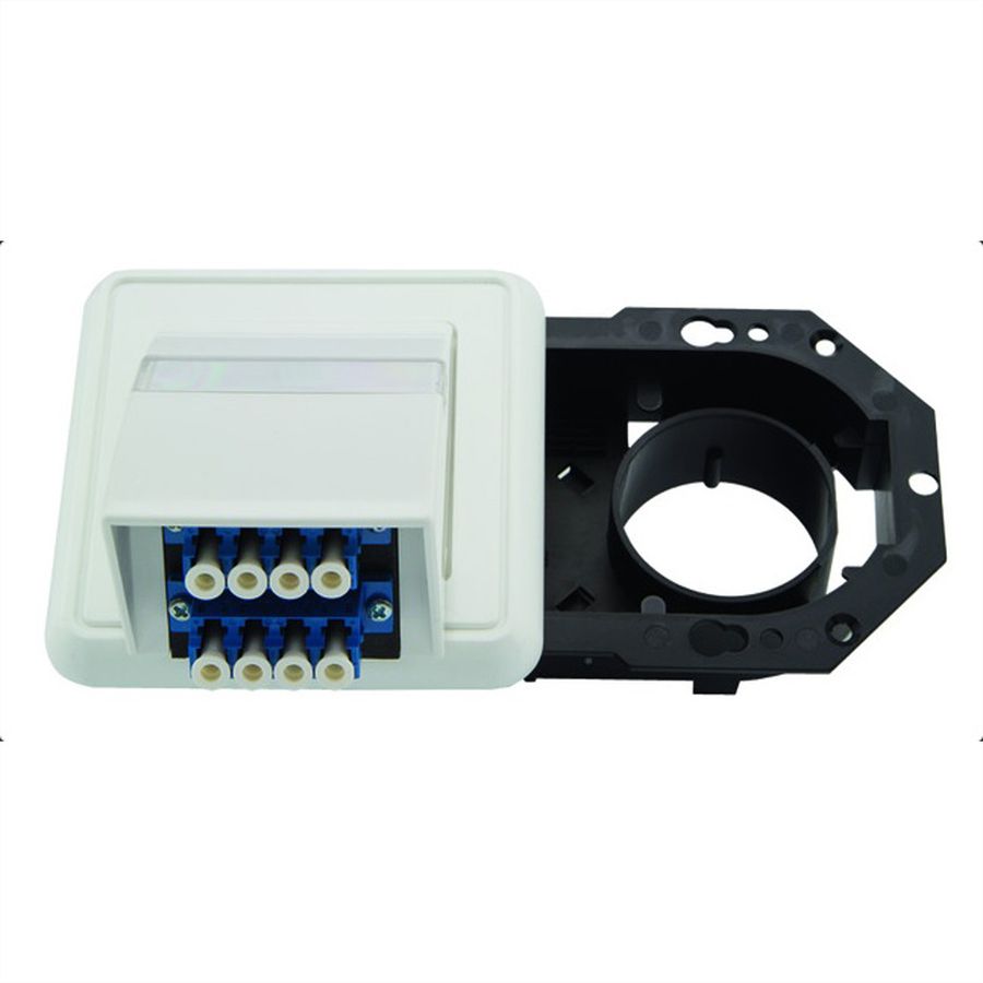 TELEGÄRTNER LWL Anschlussdose 2xLC QUAD-Kupplung für Brüstungskanal