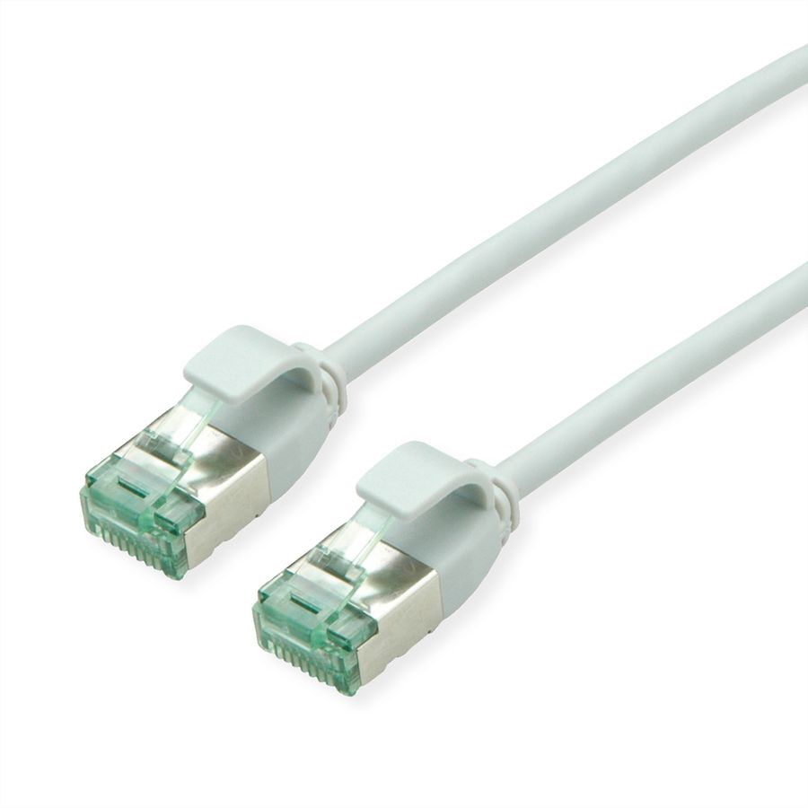 ROLINE RM U/FTP DataCenter Patchkabel Cat.6A (Class EA), slim, grau, 0,15 m