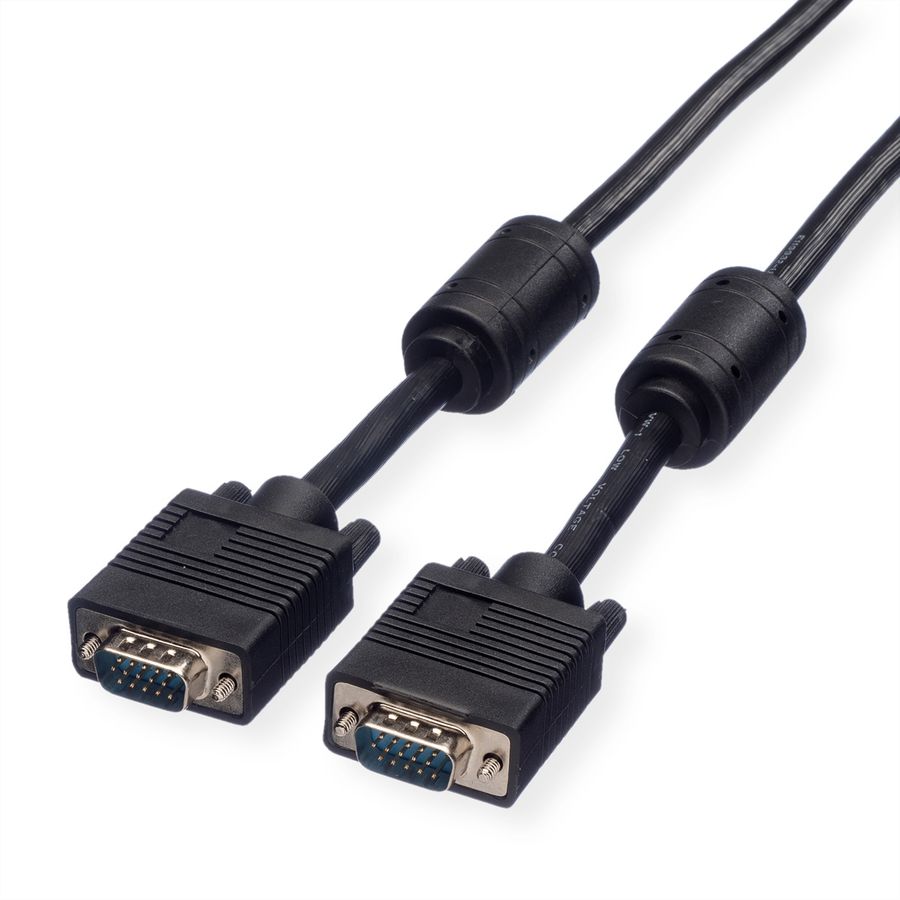 ROLINE SVGA Monitor-Kabel mit Ferritkern+DDC, HD15 ST-ST, 3 m
