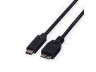 ROLINE USB 3.2 Gen 1 Kabel, C-Micro B, ST/ST, schwarz, 0,5 m