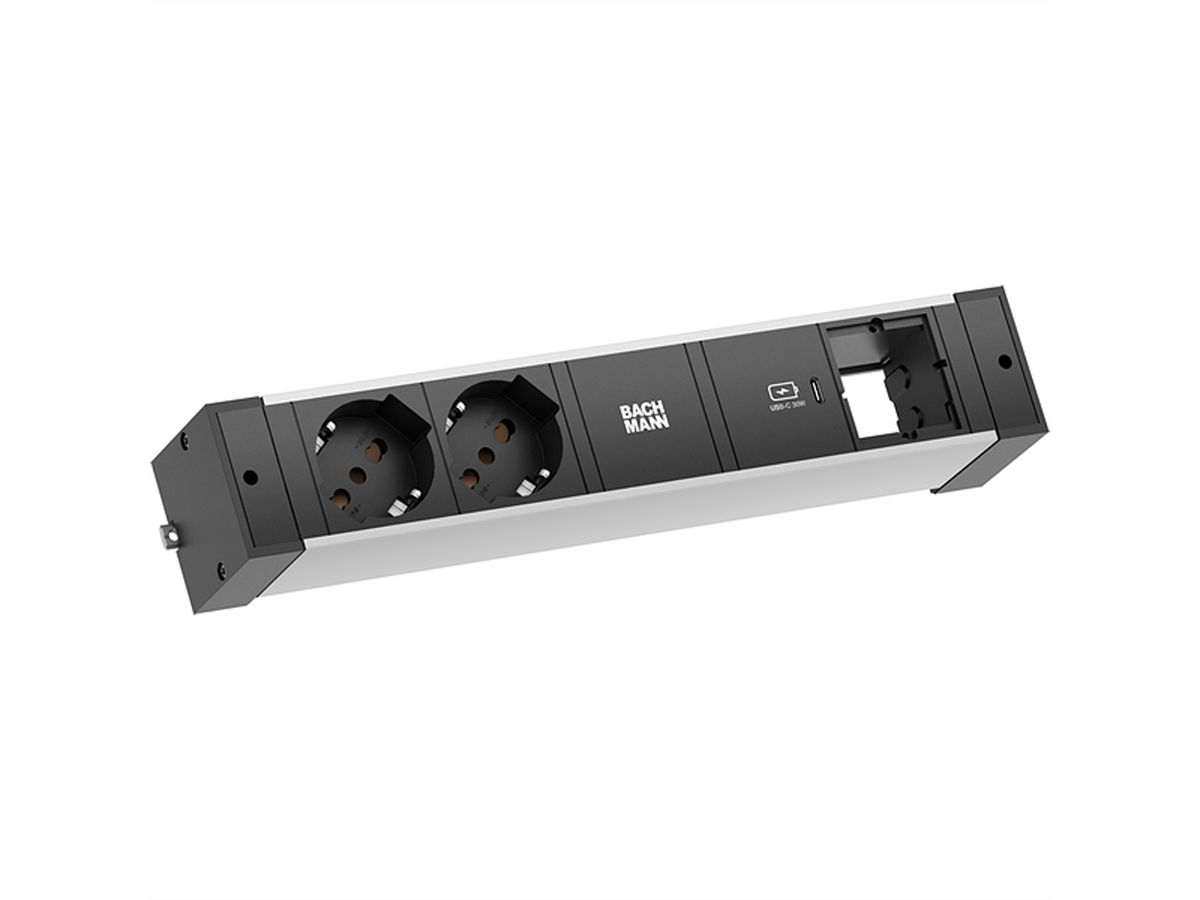 BACHMANN DESK RAIL 2xP40 1xUSB C 30W, 1xCM 2,0m GST18 Italia