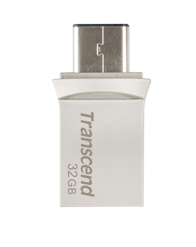 Transcend JetFlash 890 32GB USB-Stick USB Type-A / USB Type-C 3.2 Gen 1 (3.1 Gen 1) Schwarz, Silber