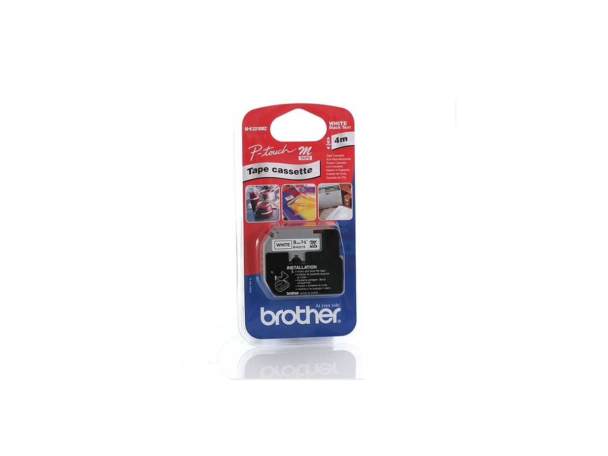 Brother MK221SBZ Labelling Tape (9mm) Etiketten erstellendes Band M