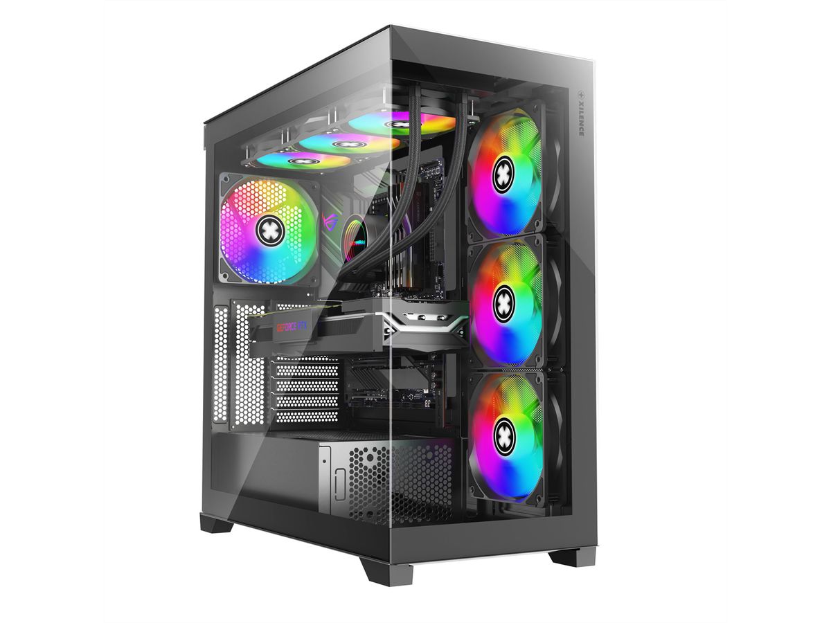 XILENCE Xilent Gleam X818.ARGB Gaming ATX PC Case black, RGB ATX Midi Tower