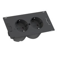 BACHMANN DUE 2x Schutzkontakt, incl. Anschlukabel GST18, schwarz, 0,2 m