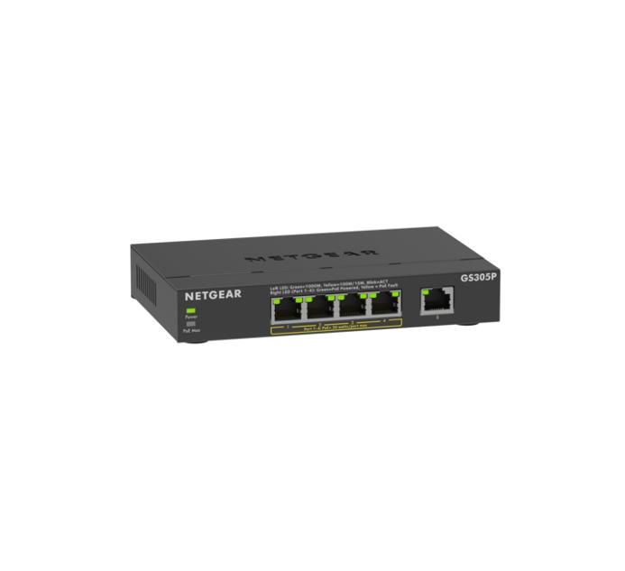 NETGEAR GS305Pv3 Unmanaged Gigabit Ethernet (10/100/1000) Power over Ethernet (PoE) Schwarz