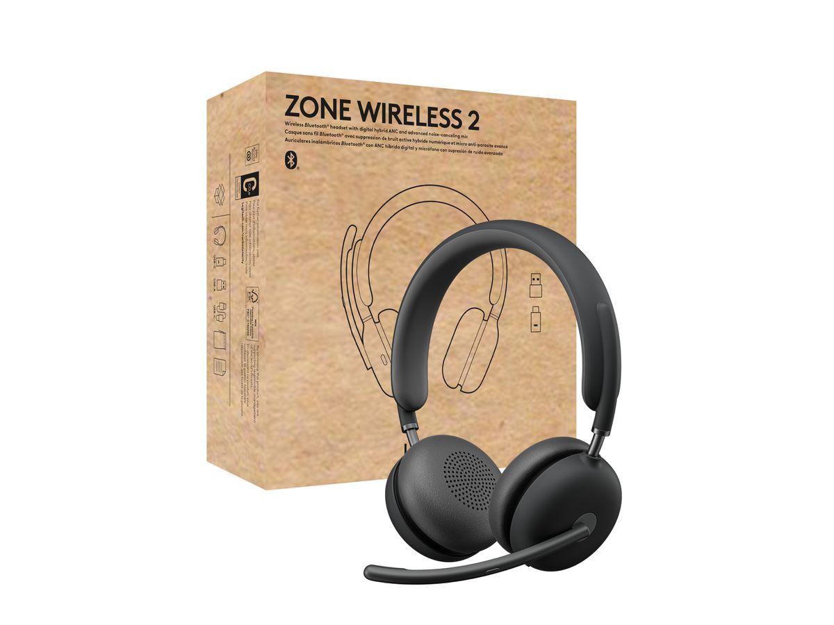 Logitech Zone Wireless 2 Kopfhörer Verkabelt & Kabellos Kopfband Büro/Callcenter USB Typ-C Bluetooth Graphit