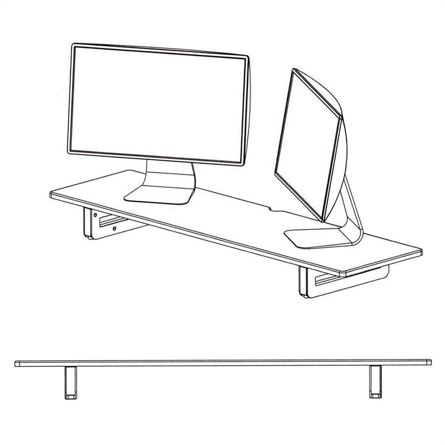 VALUE Monitor-/Laptop-Ständer, höhenverstellbar, extra-breit, bis 20 kg