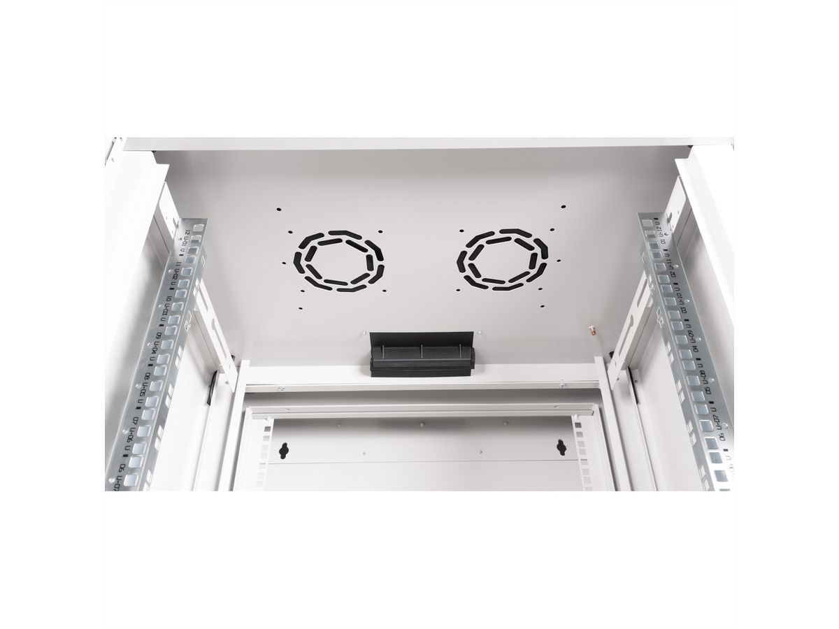 ROLINE 19-Zoll Wandgehäuse Pro 12 HE, 600x600 BxT zweiteilig schwenkbar grau