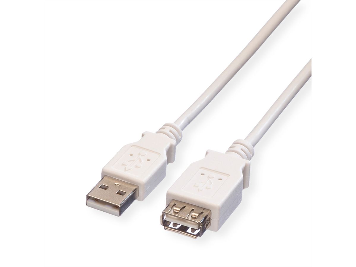 VALUE USB 2.0 Kabel, Typ A-A, ST/BU, weiß, 3 m