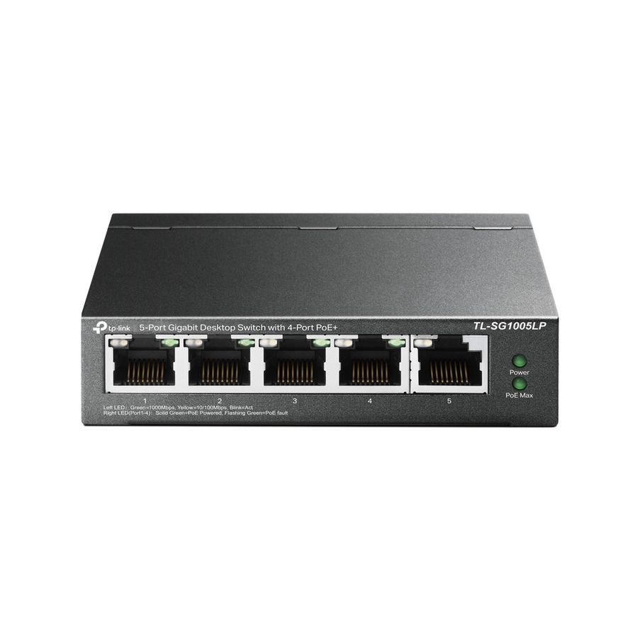 TP-Link TL-SG1005LP Netzwerk-Switch Unmanaged Gigabit Ethernet (10/100/1000) Power over Ethernet (PoE) Schwarz