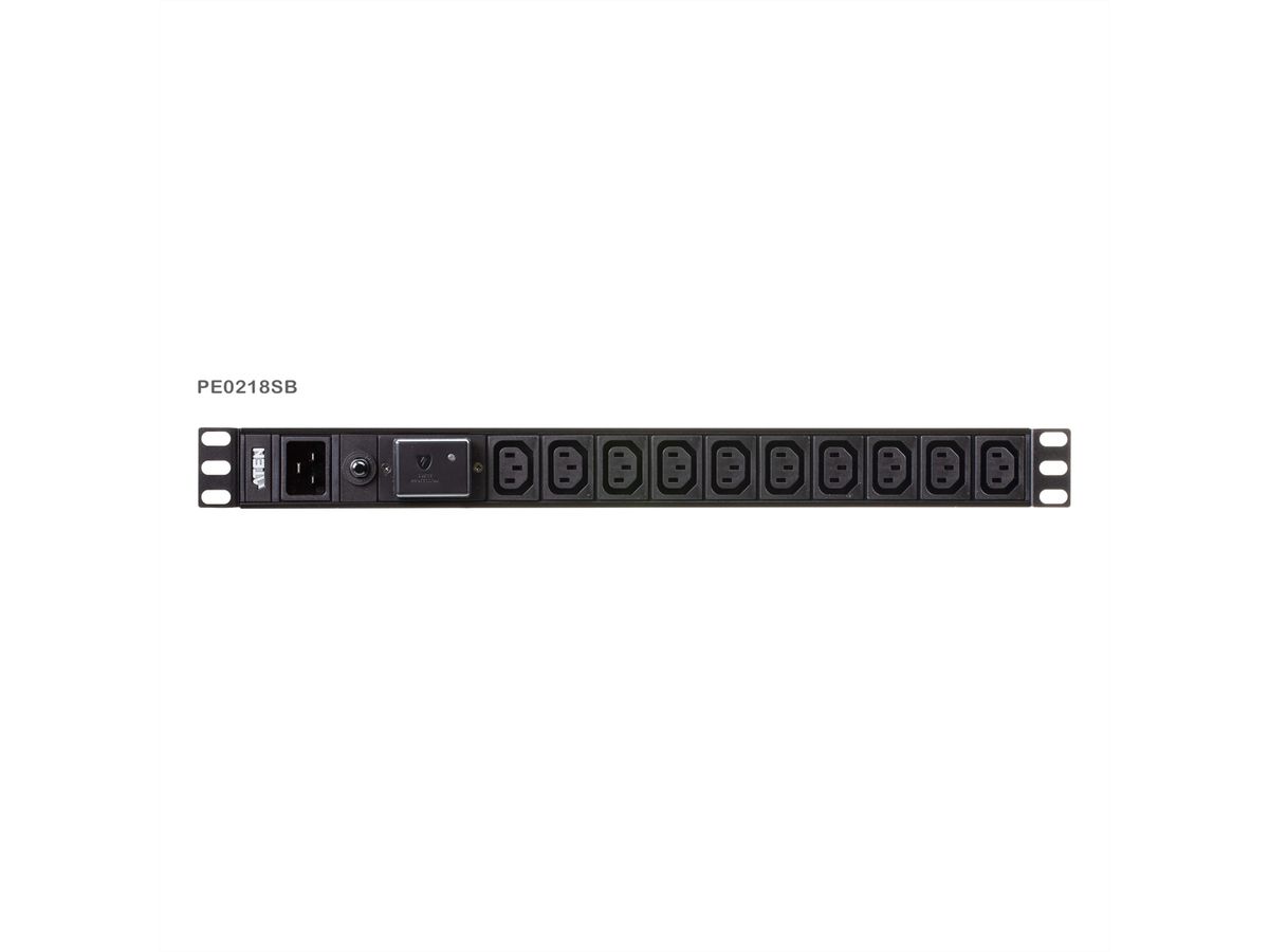 ATEN PE0218SG 1U 16A 18-Port Basic PDU mit Überspannungsschutz