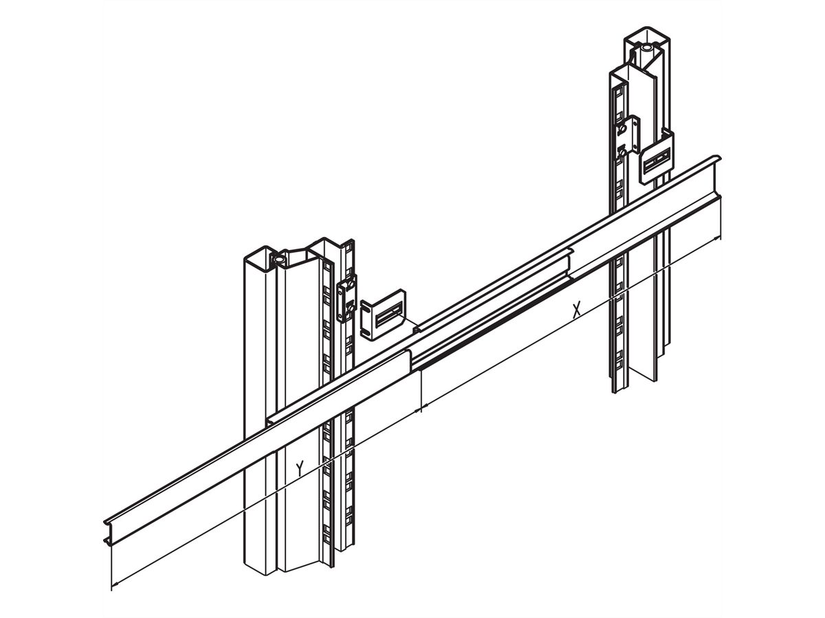 SCHROFF Teleskopschienen Montagesatz - MONTAGESATZ TELESKOPSCH.