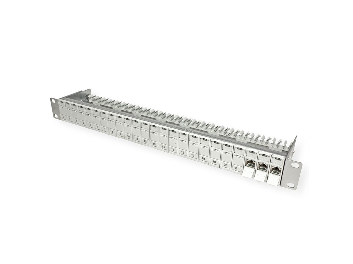 METZ CONNECT 19"-Panel 1HE bestückt mit 24 E-DAT Modulen Kat.6A (Class EA)