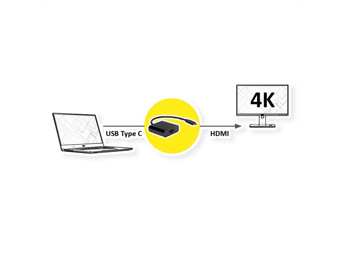 VALUE Display Adapter USB Typ C - HDMI 4K