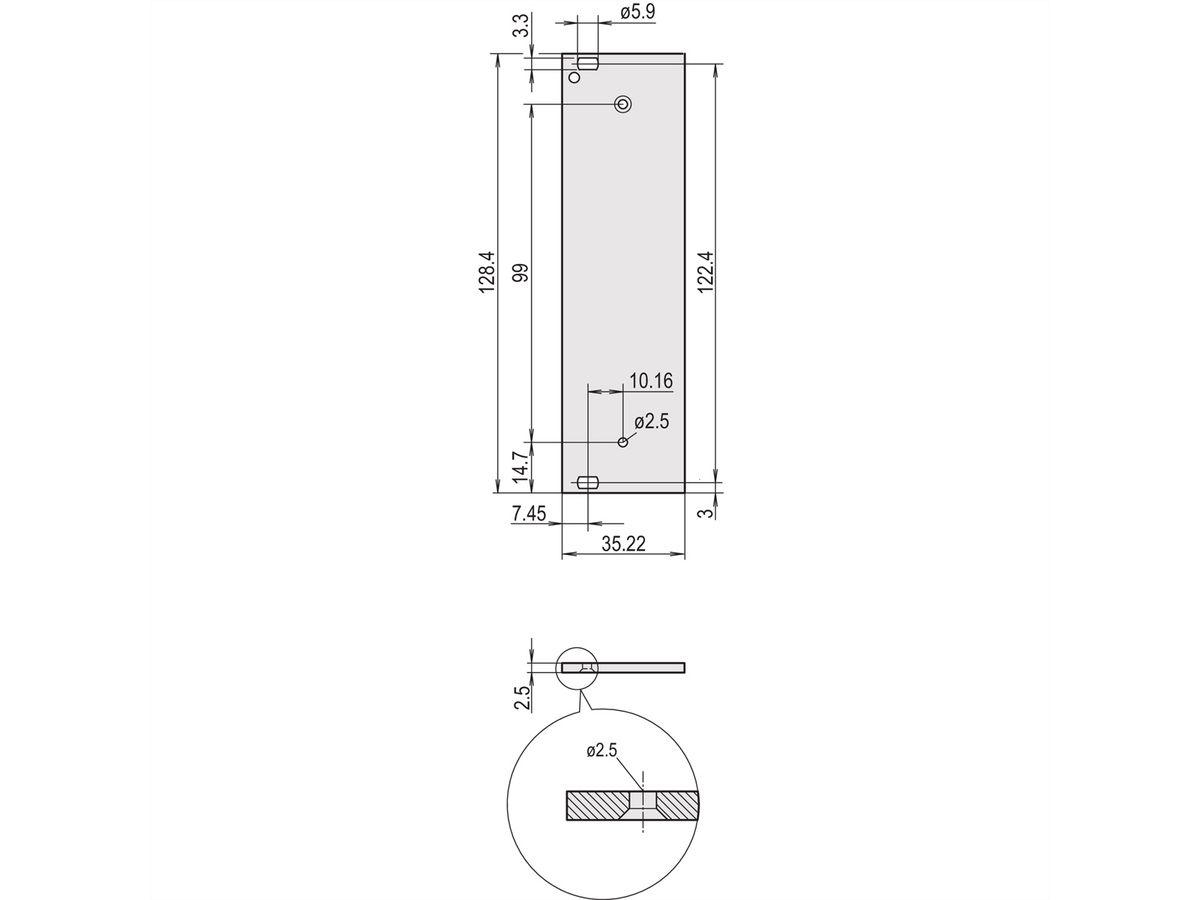 SCHROFF Frontplatte mit Griff - FRONTPLATTE M.GRIFF 3HE 7TE