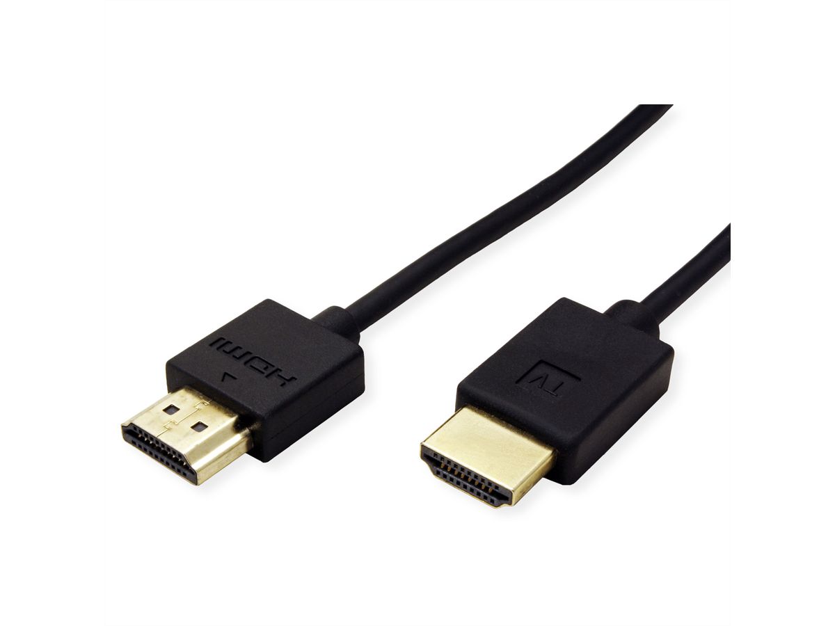 ROLINE 4K HDMI Ultra HD Kabel mit Ethernet, aktiv, ST/ST, schwarz, 3 m