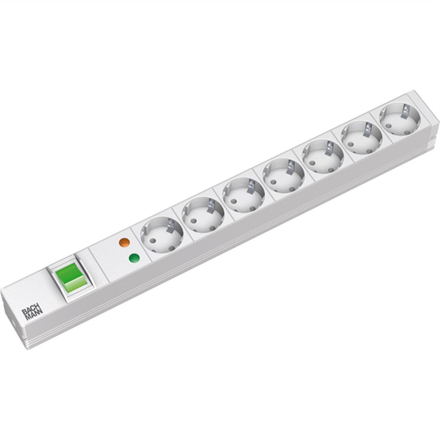 BACHMANN 19" Steckdosenleiste 7-fach mit ÜS mit Schalter