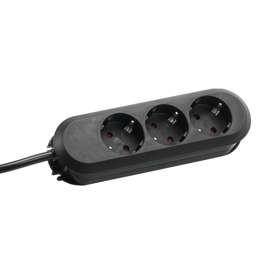BACHMANN SMART Steckdosenleiste 3x Schutzkontakt, geschraubt, schwarz, 1,5 m