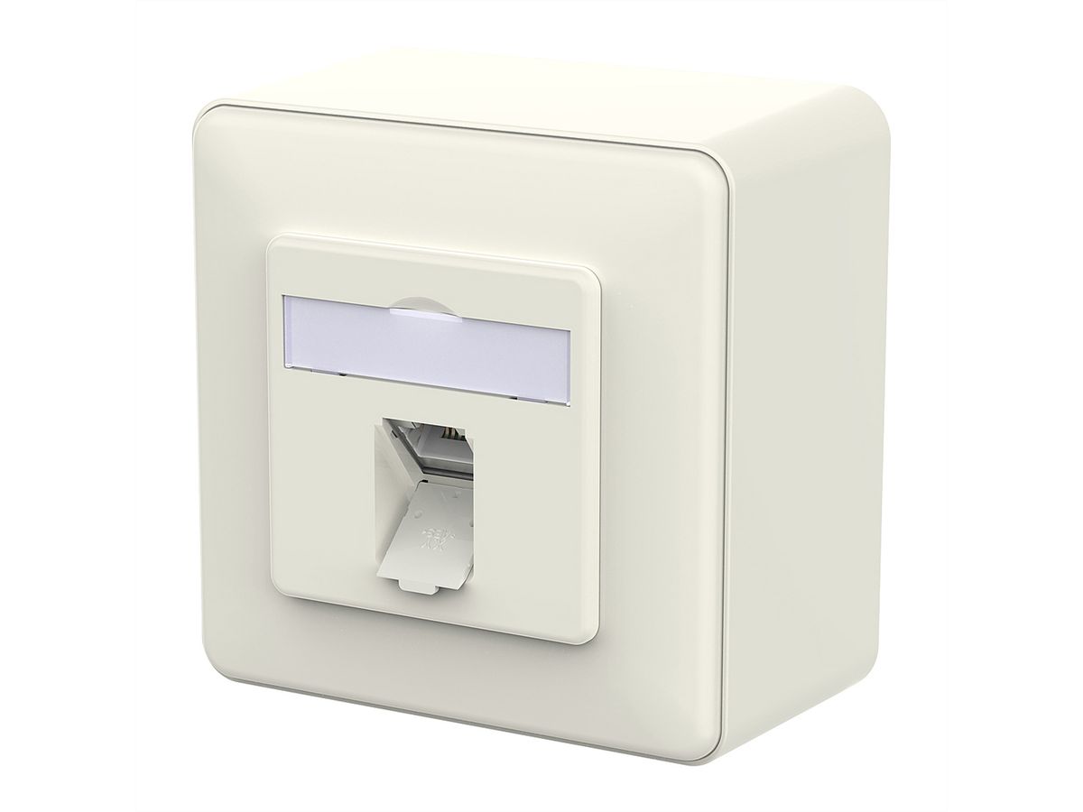 METZ CONNECT E-DAT C6A LSA++ Dose, 1 Port, AP, reinweiß