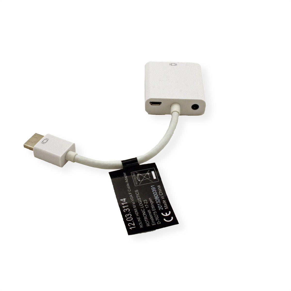 ROLINE HDMI-VGA Adapterkabel, HDMI ST / VGA BU, 0,15 m