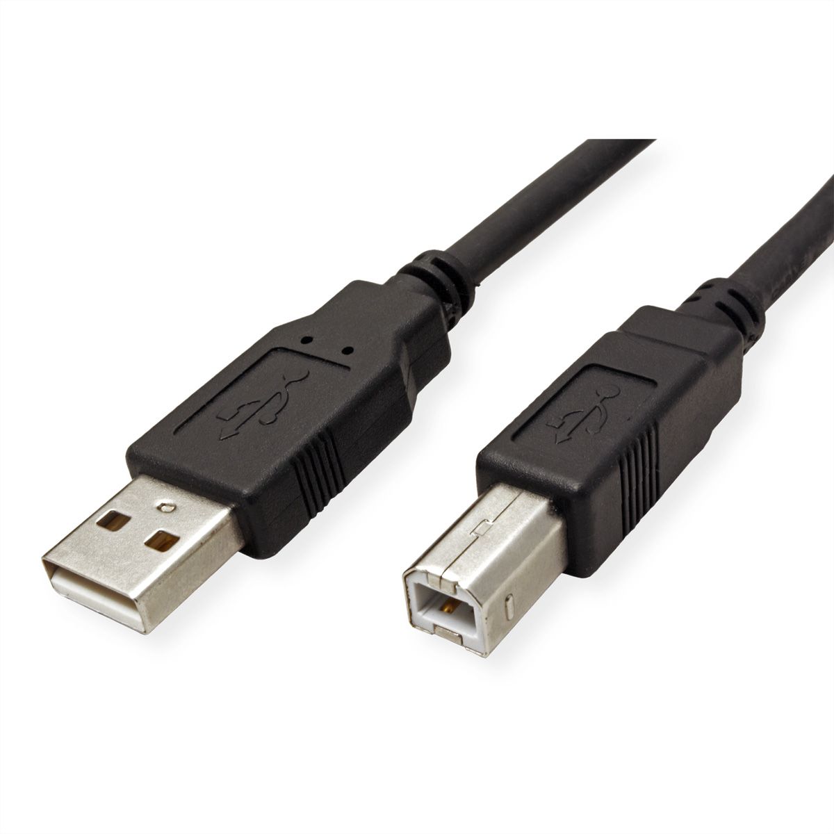 ROLINE GREEN USB 2.0 Kabel, Typ A-B, schwarz, 0,8 m