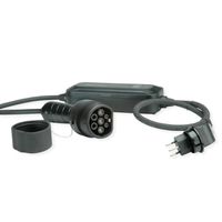 ROLINE Tragbares E-Auto Ladegerät, T12 (CH, Typ J) & Typ2 Stecker, 1-phasig, Mode 2, 10 A, 2,3 kW, 3 m