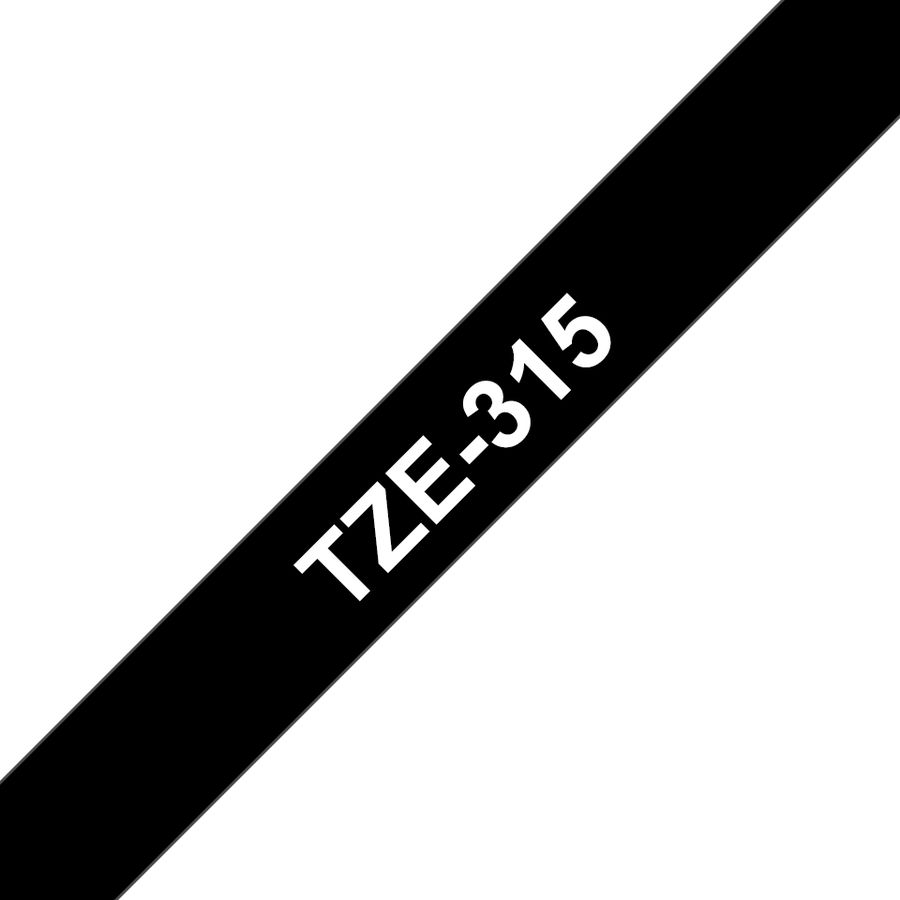 Brother TZE315 Etiketten erstellendes Band Weiss auf Schwarz TZe