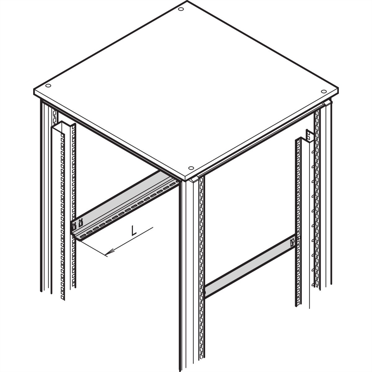 SCHROFF Gleitschiene 25 kg - GLEITSCHIENEN SATZ 600T 10ST
