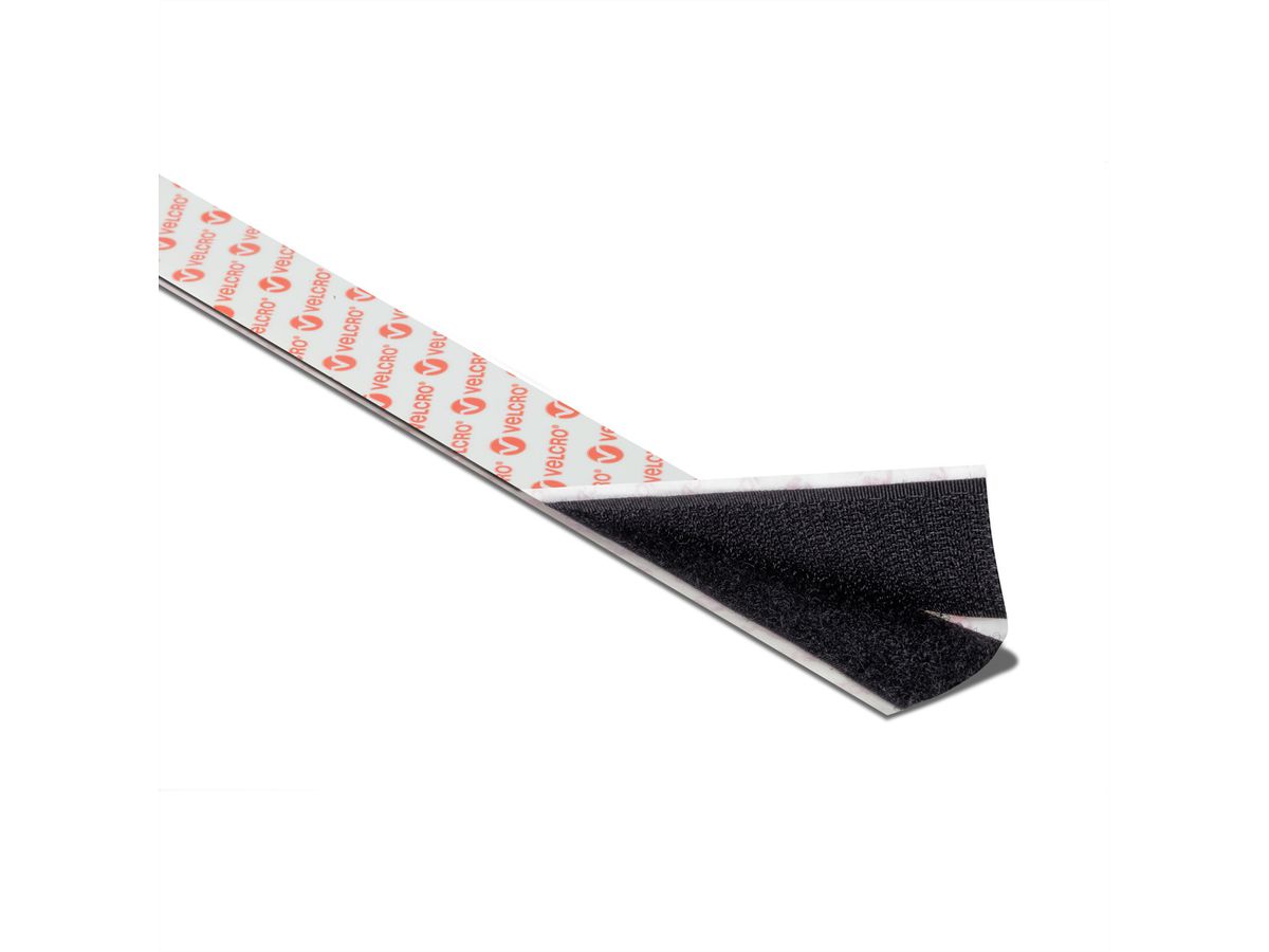 VELCRO® Klettband Selbstklebend, Haken & Flausch 20mm x1m Schwarz