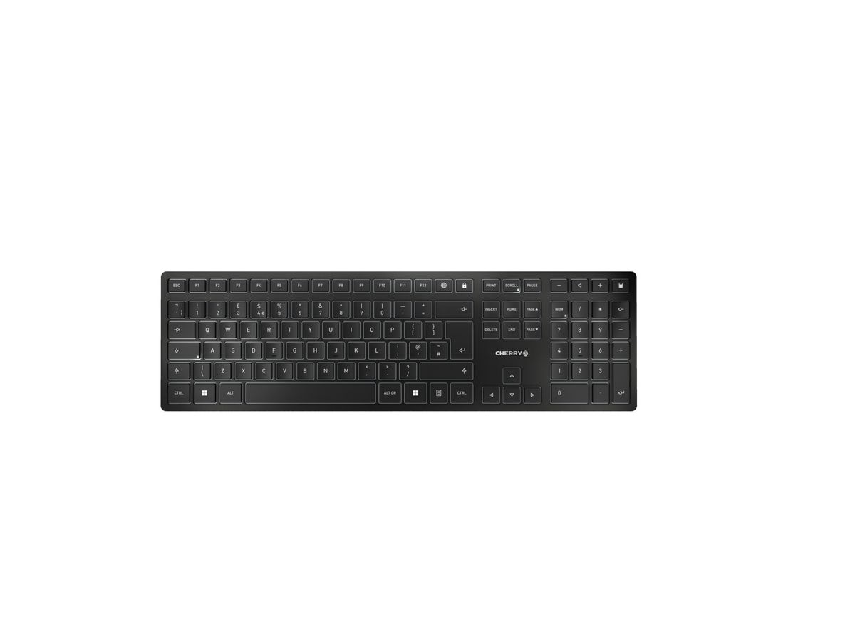 CHERRY KW 9100 SLIM Tastatur Universal RF Wireless + Bluetooth QWERTY UK Englisch Schwarz