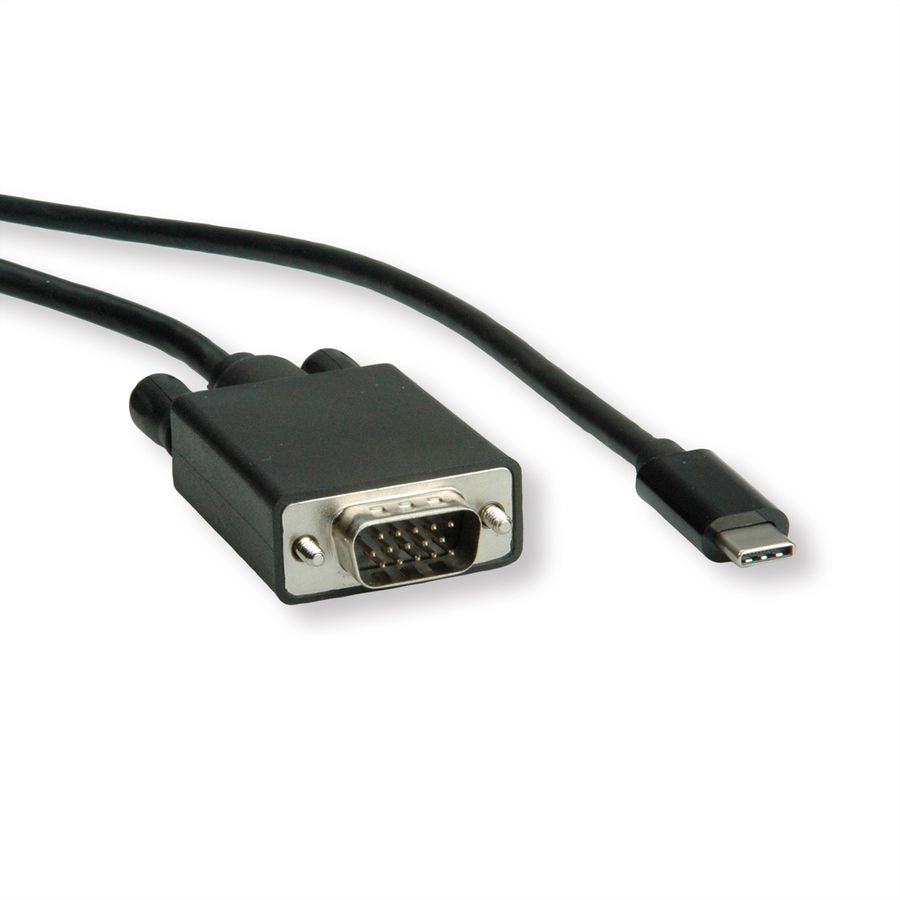 ROLINE USB Typ C - VGA Adapterkabel, ST/ST, 1 m