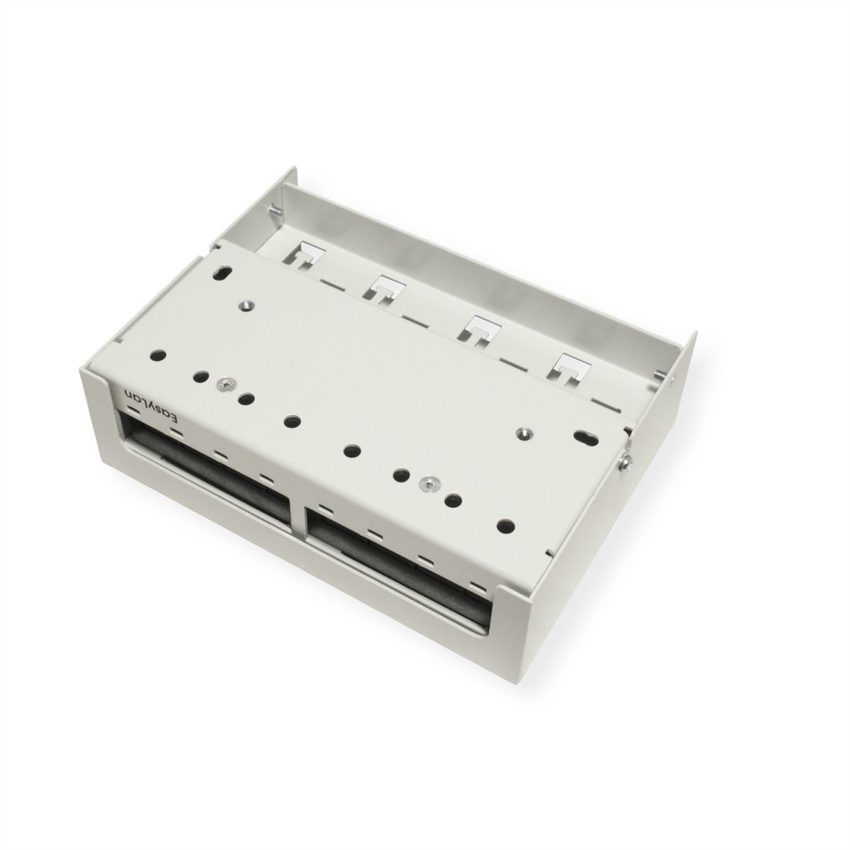 EasyLan preLink / fixLink Unterbaupanel, 8x Keystone, RAL7035
