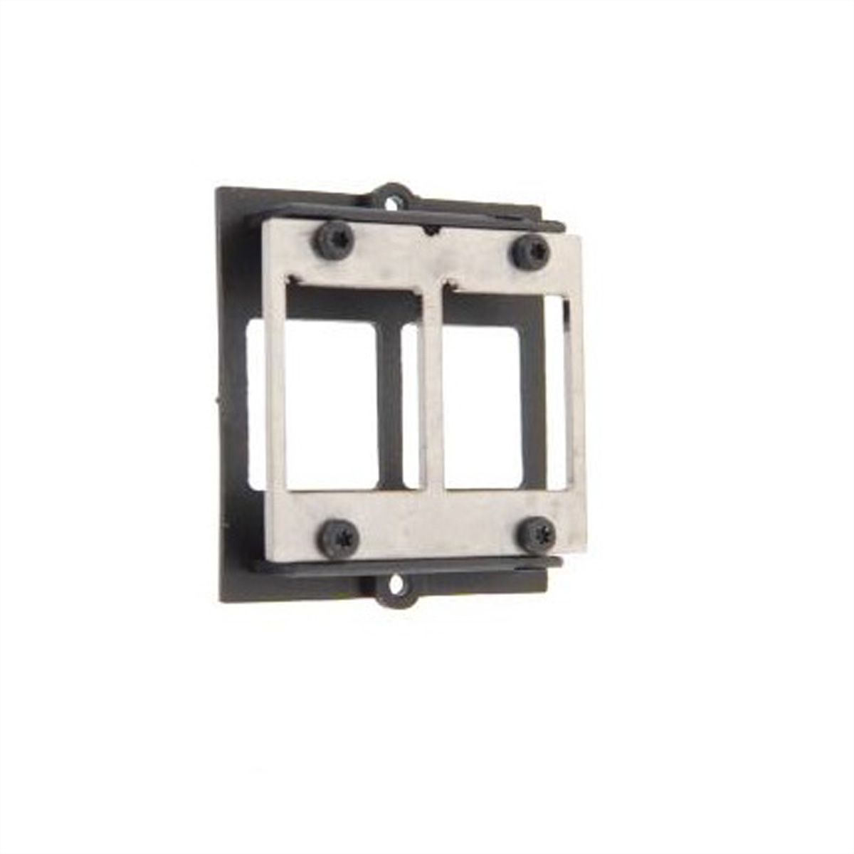 BACHMANN Custom Modul Rahmen für 2x Keystone, mit Metallhalterung, schwarz