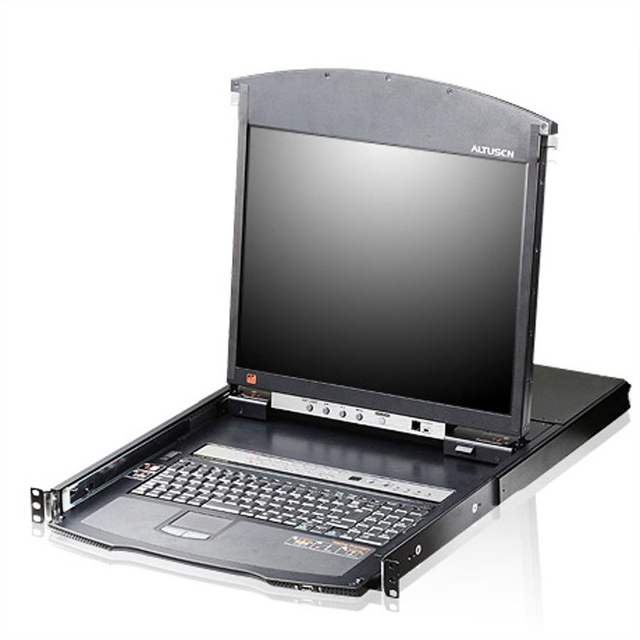 ATEN KL1508AiN KVM Over IP Switch, 8 Port, 48cm LCD, VGA, PS/2-USB, DE-Layout