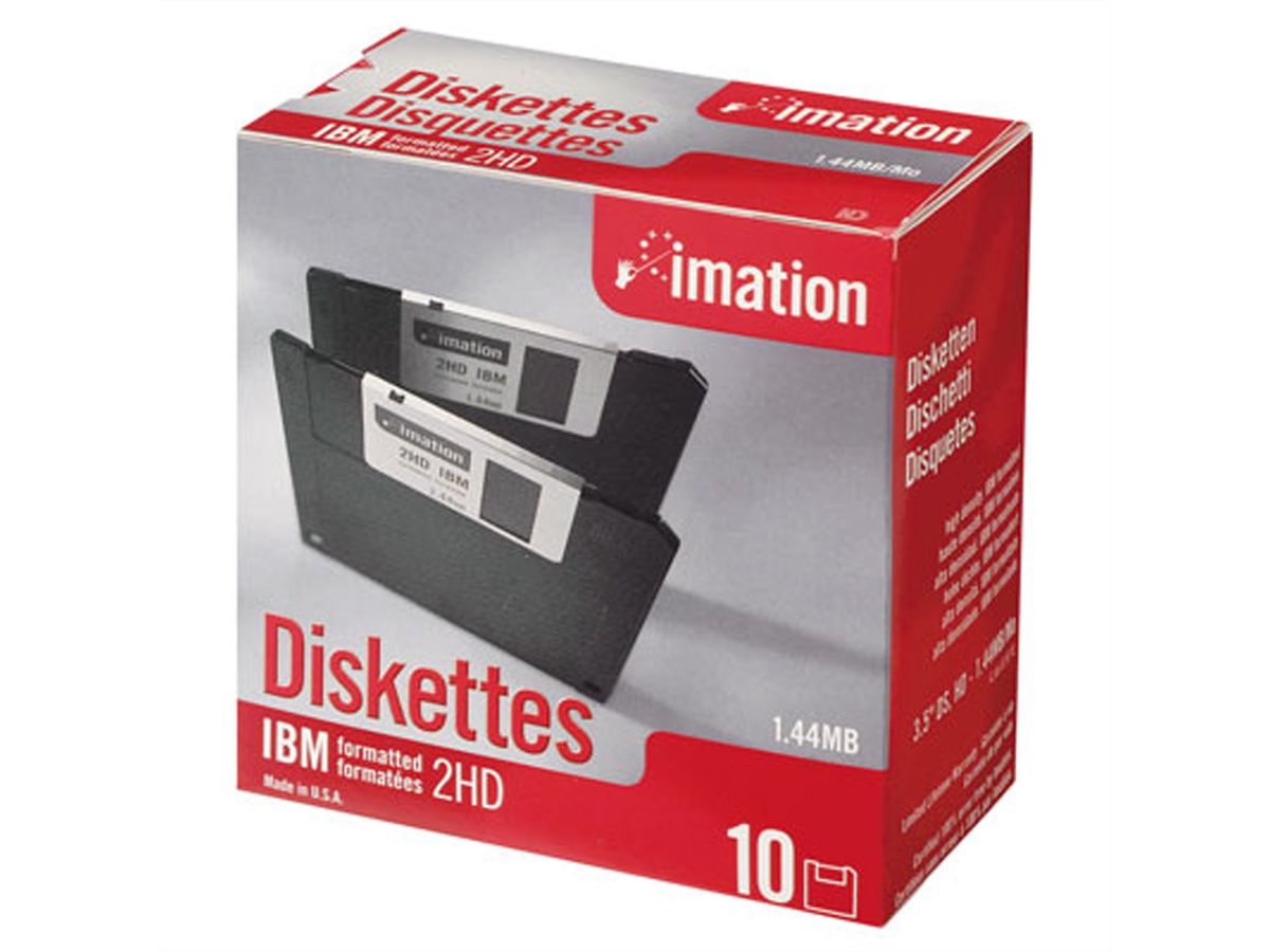3,5" HD formatierte Disketten, 1,44MB 10er Pack, schwarz