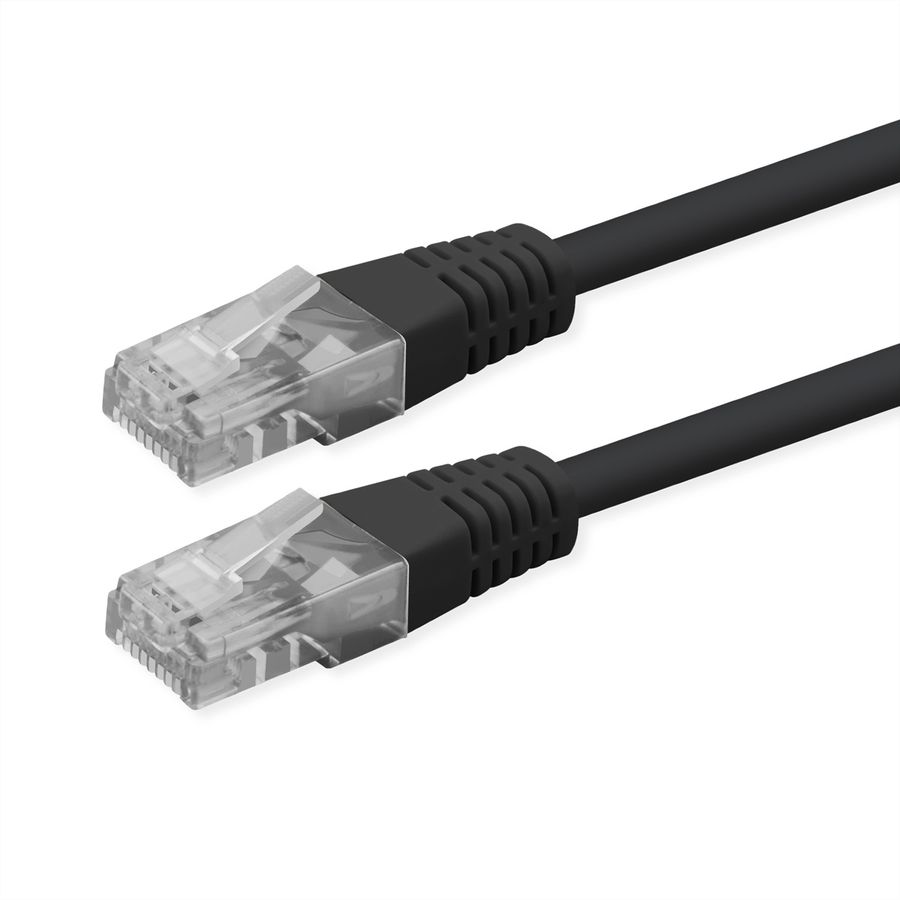 ROLINE Patchkabel Cat.6 (Class E), UTP, PoE, schwarz, 1,5 m