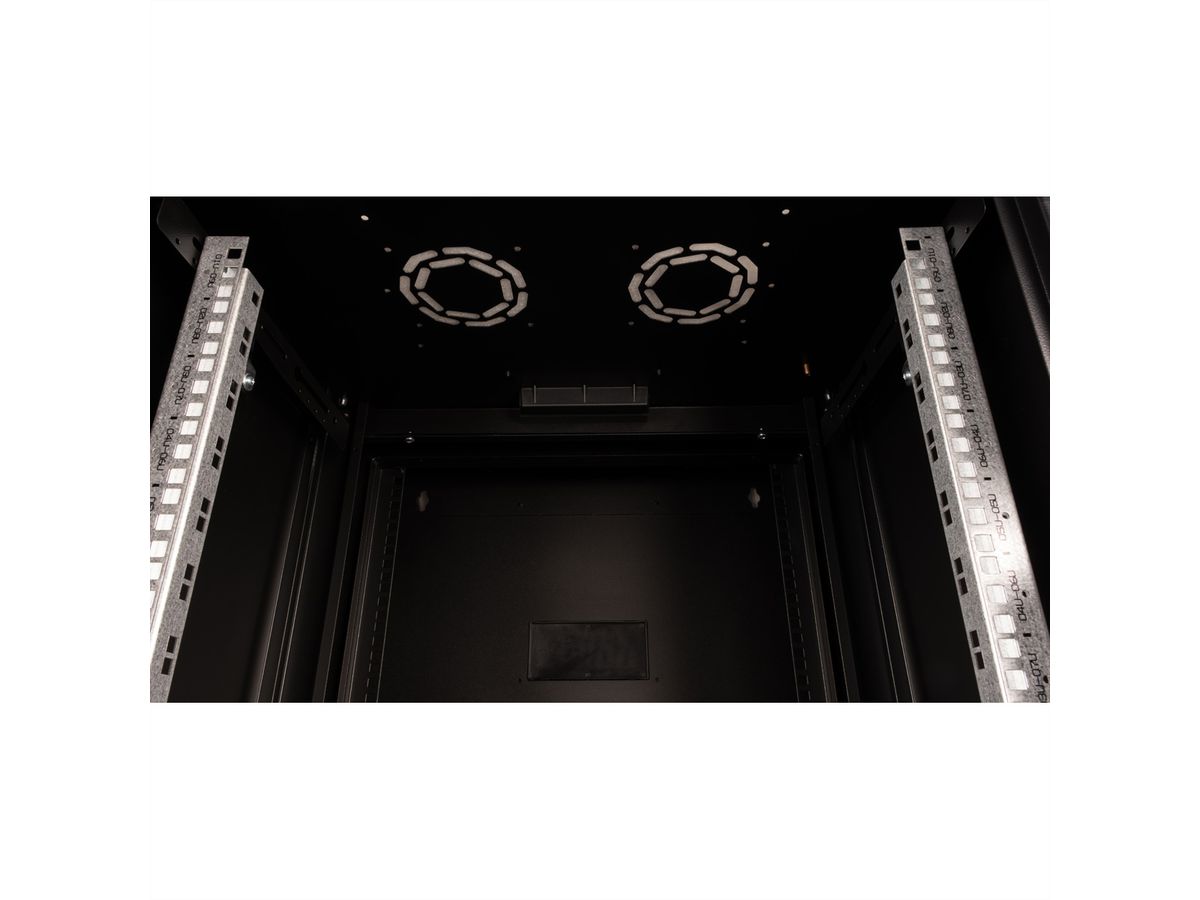 ROLINE 19-Zoll Wandgehäuse Pro 9 HE, 600x600 BxT zweiteilig schwenkbar schwarz