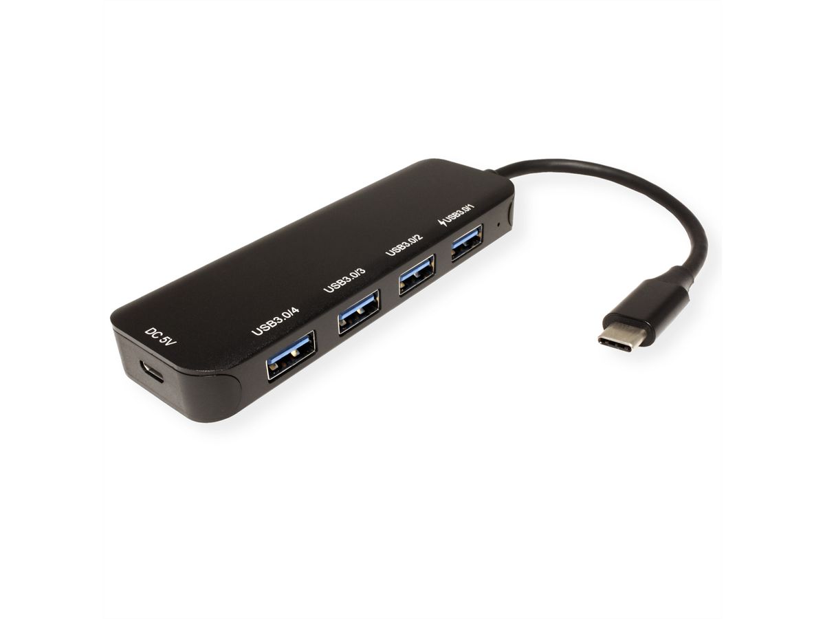 VALUE USB 3.2 Gen 1 Hub, 4fach, Typ C Anschlusskabel