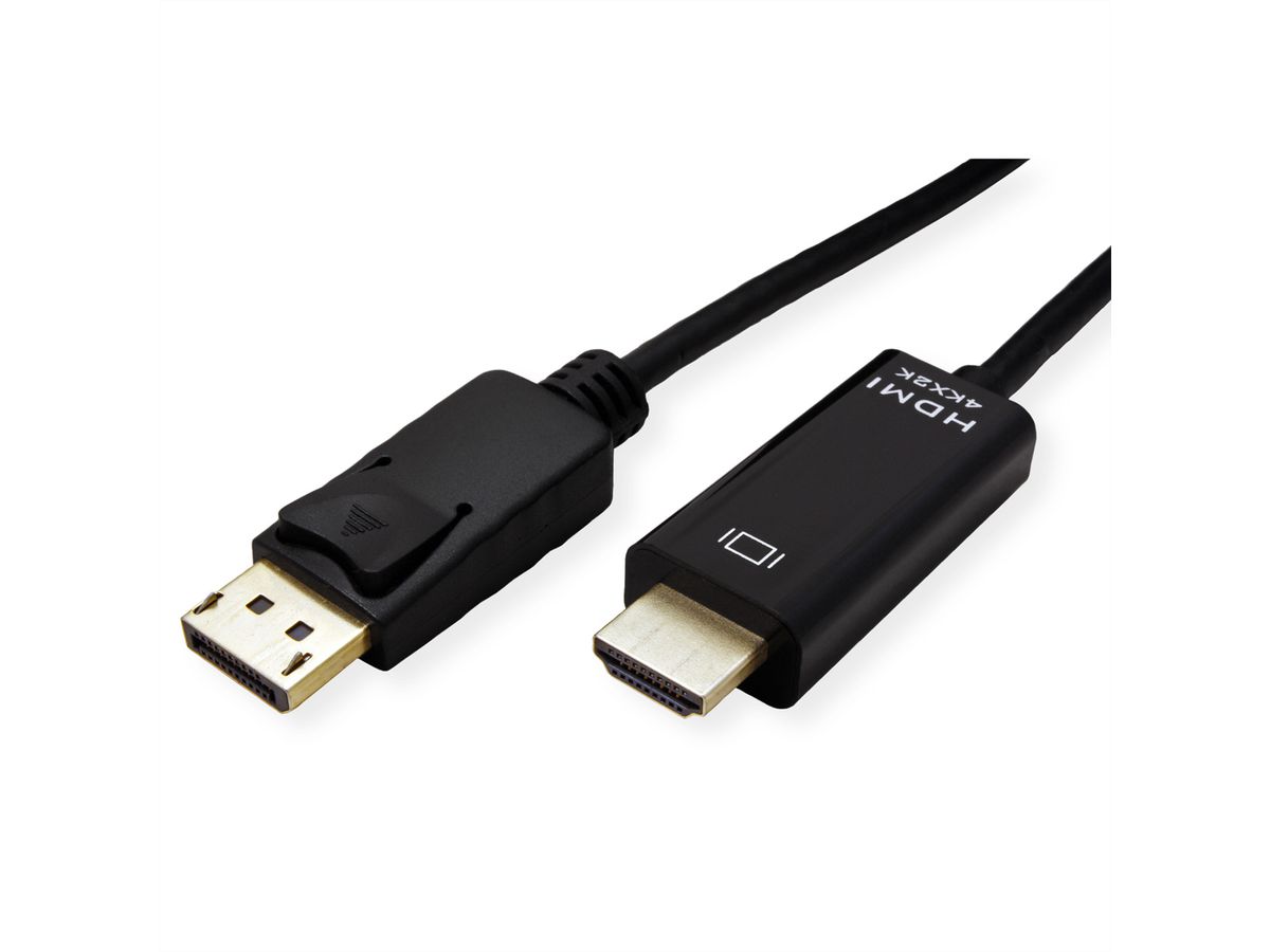 ROLINE DisplayPort Kabel DP - UHDTV, Slim, ST/ST, schwarz, 1 m