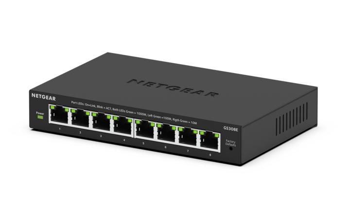 NETGEAR GS308E Managed L2/L3 Gigabit Ethernet (10/100/1000) Power over Ethernet (PoE) Schwarz